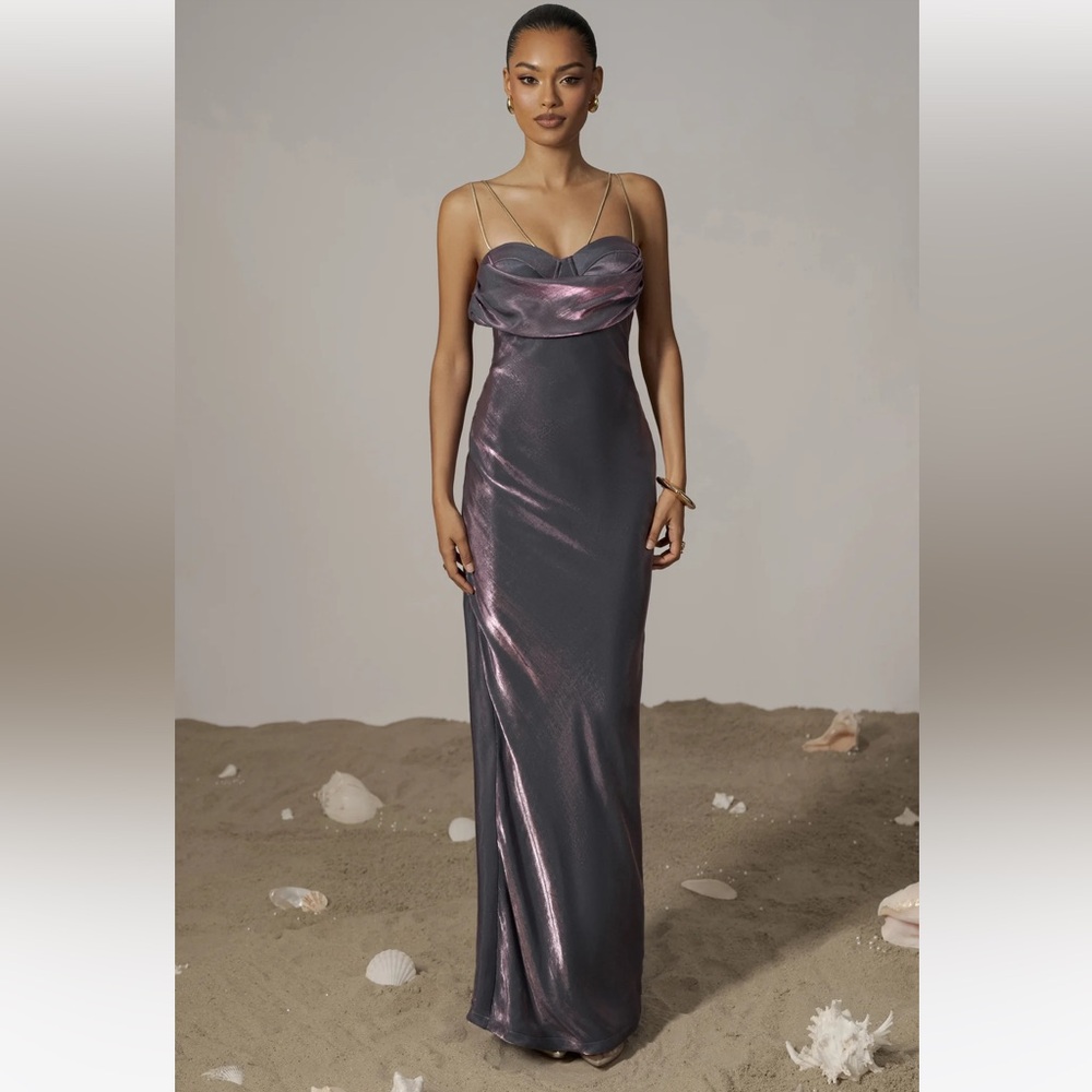 JLUXLABEL PURPLE IRIDESCENT VISIONS OF YOU DRESS